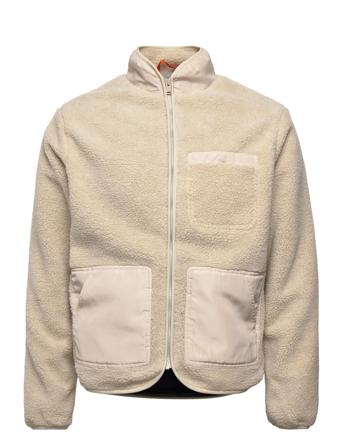 Slhsterling Fleece Jkt Beige Selected Homme