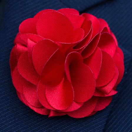 Luxueuse broche pour homme à fleur rouge intense pour hommes - Broches en forme de fleur