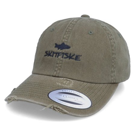 Skillfish - Verde unconstructed Cappellino - Skitfiske Ripped Olive Dad Cap @ Hatstore