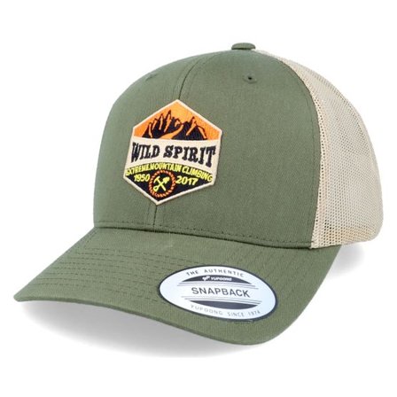 Wild Spirit - Grön trucker Keps - Extreme Mountain Climbing Olive/Khaki Trucker @ Hatstore