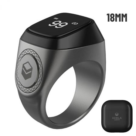 Vedenpitävä Iqibla Zikr 1 Tasbih Smart Sormus muslimeille Tally Tasbeeh Counter Black 18MM