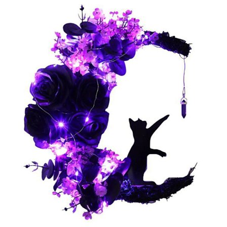 Halloween-kuukissakranssi, kukkaseppele, koristeet ovelle, seinälle, ikkunalle, kuistille