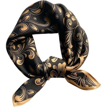 21" 100% Ekte Mulberry Silke Lite Firkantet Skjerf, Lett Gullblomstret Trykt Hals- og Hodeskjerf for Kvinner