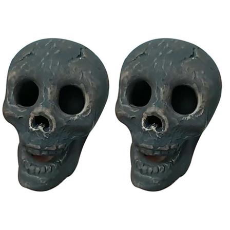 2 stk. Halloween Skeletter Keramik Realistisk Kranie Hoved Knogle Spøgelser