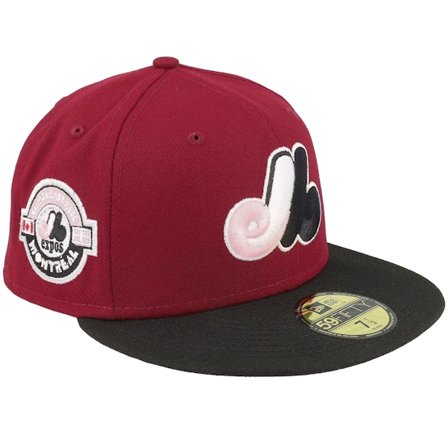 New Era - MLB Rød fitted Kasket - Montreal Expos Echo 59FIFTY Cardinal/Black Fitted @ Hatstore