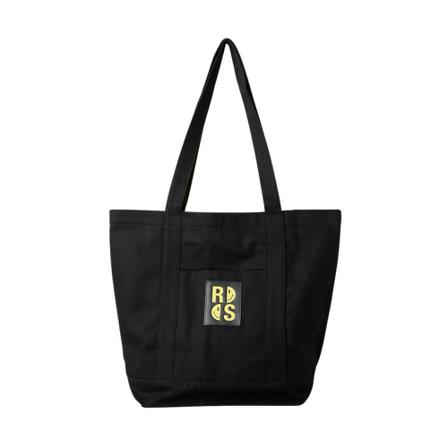 Raf Simons Smiley Logo Patch Tote Taske Sort, Herre Tasker, Størrelse: ONE Size