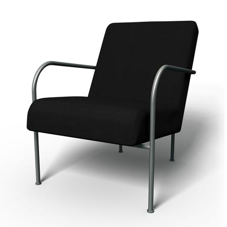IKEA - IKEA PS Chair Cover, Black, Velvet - Bemz