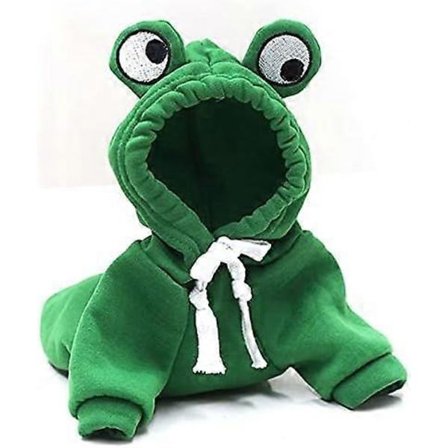 Varmt Vintertøj til Hunde Sød Frugt Hundefrakke Hættetrøjer Fleece Kæledyrshunde Kostumejakke til Fransk Bulldog Chihuahua Ropa para Perro (Grøn, M)