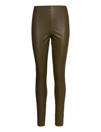 Slkaylee Pu Leggings Trousers Leather Leggings/Bukser Kakigrønn Soaked In Luxury