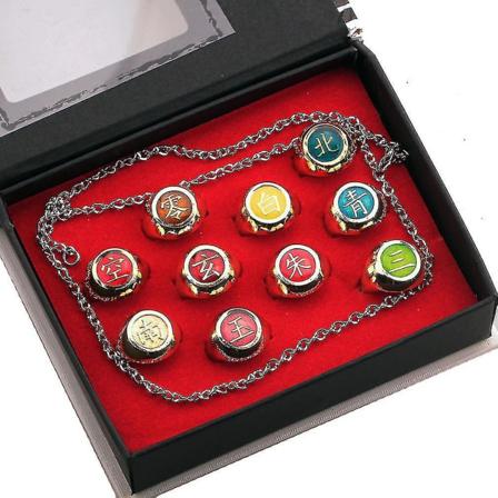 10st Naruto Uchiha Itachi Anime Ring Creative Alloy Finger Ring För Cosplay