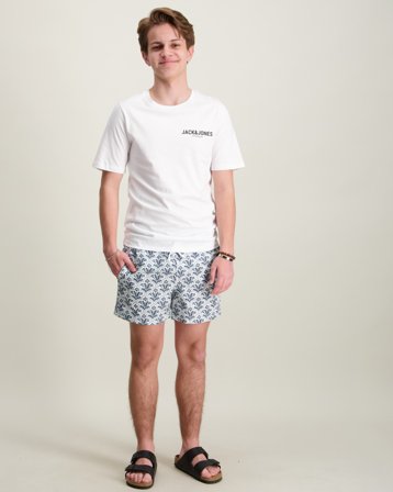 Jack & Jones JPSTMAUI SHELL AOP SWIM SHORTS JNR Vit Shorts Kille - Kids Brand Store