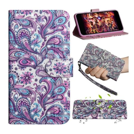 Samsung Galaxy A50 mønstret læderetui - Farvet Blomster