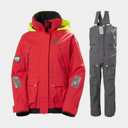 Sailing suit Helly Hansen Pier 3.0 + Skagen, Alert Red + Ebony, women, X-Small