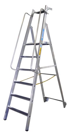 Zarges Meisterstritt S Monteringstrappstege med hjul, ihopfällbar Plattformshöjd: 2.6 m, Stegar & ställningar