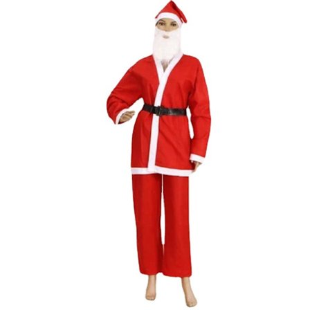 Julekostume i rød non-woven til voksne