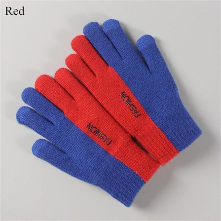 Strikkede handsker til mænd Fleecehandsker RØD