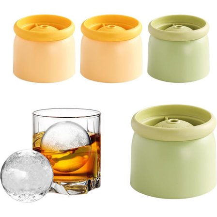 4 stk. isbitformer, 6 cm sfære isballmaskin for whisky og cocktailer, gjenbrukbare silikonfrysebrett med enkel frigjøring, P