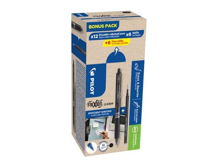 PILOT Gelpenna PILOT Frixion 0,7mm svart 12+12/fp - Lyreco - Kontorsmaterial - Pennor - Pennpatroner