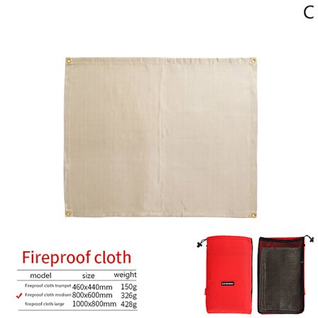 Utendørs Camping Brannsikker Duk BBQ Glassfiber Brannteppe Ins