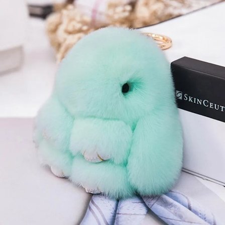 Blød Fluffy Kanin Nøglering Sød Plys Kanin Nøglering Plys Kanin Nøglering Kunstig Pels Nøglering Pompom Nøglering Dekoration