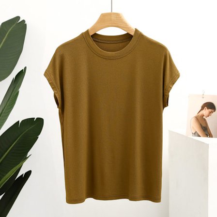 Trådad bomull t-shirt dam 2022 koreansk version dam ny s