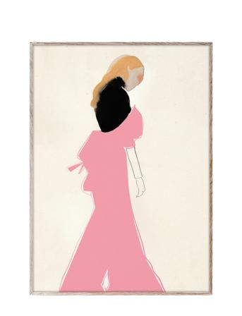 Pink Dress - 50X70 Cm Home Decoration Posters & Frames Posters Illustrations Multi/mønstret Paper Collective