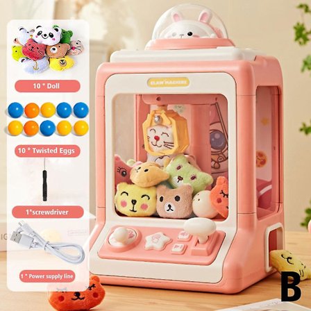 Automaattinen nukenpyydystyslelu lapsille Mini Cartoon Play Game Claw Crane Machines With Light Music Children Toy Gifts E7x8