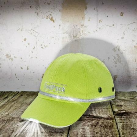 Toolpack Skyddskeps Med Led Limegrön Grön