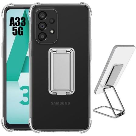 Transparent fodral för Samsung Galaxy A33 5G TPU-skydd Förstärkta hörn med vikbart stativ