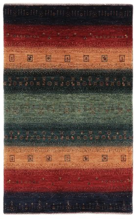 Anudada A Mano Loribaft Fine Alfombra 78X124 Oriental De Lana Negro/Rojo Oscuro Pequeño
