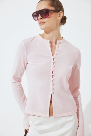 NA-KD Haut boutonné sur le devant - - Rose - M