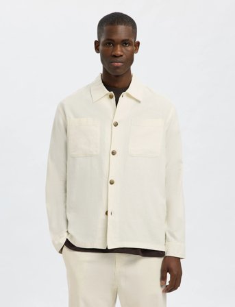 Selected Slh-Brody Sun Overshirt Ls Noos - White - XL