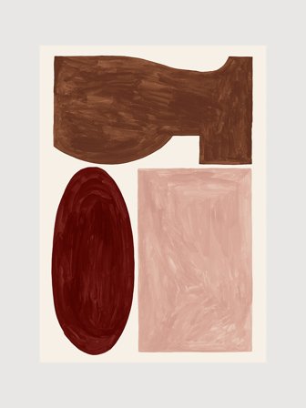 Abstrakt poster av geometriska former i jordnära färger | Kunstary.com, 40x50 cm