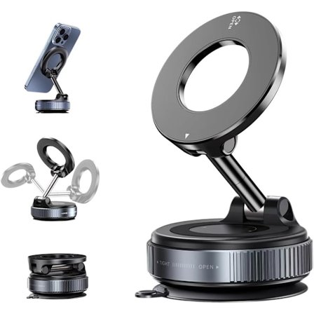 ING Puhelinpidike Puhelingadgetit Tyhjiömagneettinen puhelinpidike 360 astetta puhelinpidike Magneettinen autopuhelinpidike Imukuppi tuulilaseille 