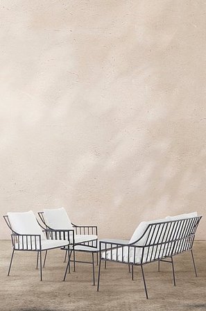 Jotex - Loungekalusteet - 4 Osaa Mariini/valkoinen Pehmuste Alumiini/Vaahtomuovi Mariini/valkoinen pehmuste BOLONIA Osta Lounge-kalusteet Jotex