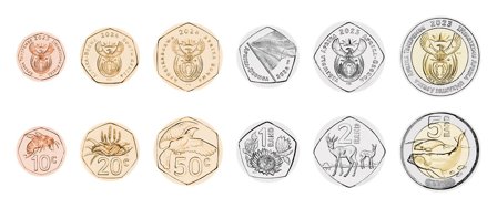 Sydafrika - Møntsæt med sprog og natur - 6 mønter