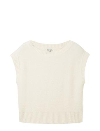 Knit Vest Boucle Vests Knitted Vests Beige Tom Tailor*Betinget Tilbud
