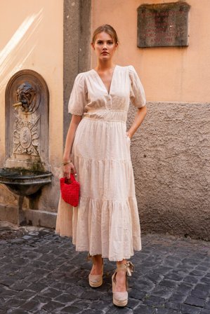 MISSMAYA - Mina Dress Cookiedough (PRE-ORDER. DEL: WEEK 3) - XL