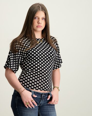Grunt GRNova Dots SS Tee Svart T-skjorter Jente - Kids Brand Store