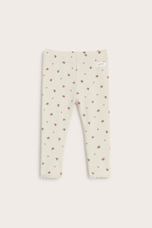 Newbie | Pienikukkakuvioiset leggingsit | Vaaleanbeige