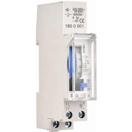 /EA/24 tunnin mekaaninen ajastin 15 minuutin minimiajastin kiskoasennus sisäänrakennettu akku, sul180a ac220 - 240V harmaa - sul180a ac220 - 240V 