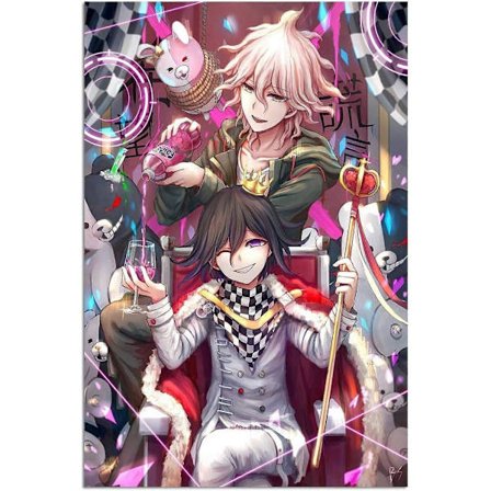 ASPORIC Anime -juliste, Kokichi Ouma & Nagito Komaeda, 30x40 cm kangastaulu olohuoneeseen, asuntolan sisustus, esteettinen vintage-painatus (
