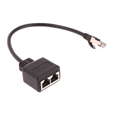 Ethernet-jakaja RJ45 1 uros - 2 naaras LAN Ethernet-kaapeli 31cm