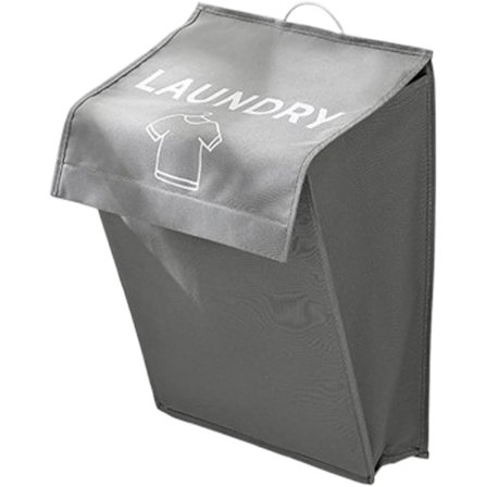 Vasketøjskurv med låg – Sammenklappelig vægmonteret opbevaringspose til badeværelse, pladsbesparende vasketøjsopbevaring_TF_TF