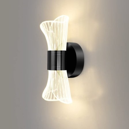 Dimbar LED-vegglampe for innendørsbruk, 12W Vegglampe for korridor Svart