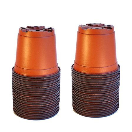 50 st plast röda/svarta plantskolor plastväxter plantskola kruka behållare för fröstart transplantationer sticklingar