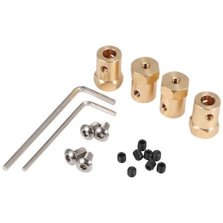 4 stk. 5mm til 12mm messing kombinationshjulnav hex-adapter til WPL B14 B16 B24 B36 C14 C24 MN D90 D91 RC bil reservedele