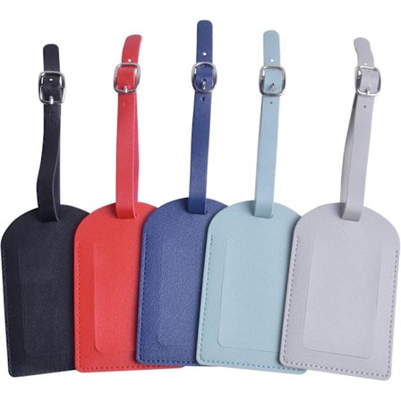 5 stk. bagagemærker, PU-læder kuffertmærke, rejsetaske tagholder