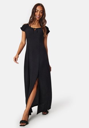 Happy Holly Structure Maxi Slit Dress Klær