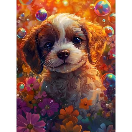 5D Hunde Diamant Kunst Sæt til Voksne, Blomster Diamant Maleri Sæt til Begyndere, Dyr Diamant Dot, Diamant Kunst Fuld Bor Ædelstens Maleri, Hjem 